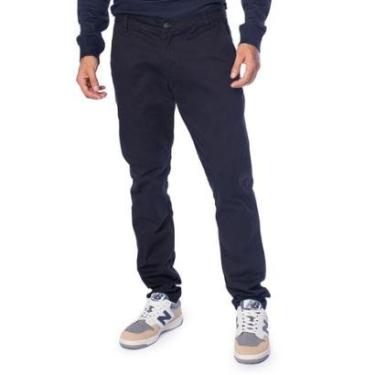 Imagem de Calça Jeans Masculina HMO Sarja Ajustada Cintura Média Preto-Masculino