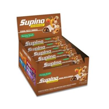 Imagem de Barra de Frutas de Banana, Nozes e Damasco com Chocolate Branco Supino