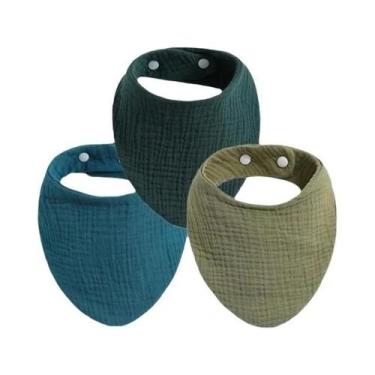 Imagem de Conjunto De Babadores De Algodão Macio Para Bebês, Ajustáveis Com Botã