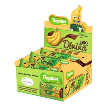 Imagem de Banana Passa Cobertura Chocolate Zero Açúcar Divina Tropdan - Caixa com 24 Unidades