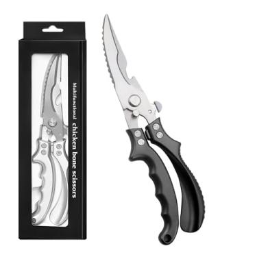 Imagem de Tesouras de Cozinha Pesadas Aço Inoxidável Afiadas Multiuso para Carne Frango Peru Lavavajillas com Cabo Ergonômico e Tranca