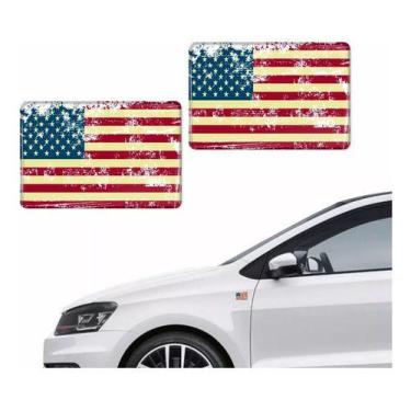 Imagem de Par Adesivos Bandeira Estados Unidos Retrô Resinado Bd50 - STARPAC