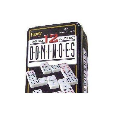 Imagem de Domino Mexicano Double 12 Lata Com 91 Peças