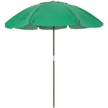 Imagem de Bel - Guarda-Sol Bagum Caioba 2,40m Cabo de Madeira Vareta Fibra Verde Bandeira