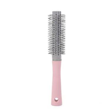 Imagem de Escova de cabelo redonda, escova de cabelo para enrolar, secar, desembaraçar e pentear, ideal para cabelos grossos, encaracolados, ondulados, rosa