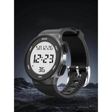 Imagem de Relógio digital WatWomen Ches Sports, impermeável, versátil, relógio de pulso com visor digital com luz noturna LED, alarme de data, cronômetro para homens e mulheres, Preto 1