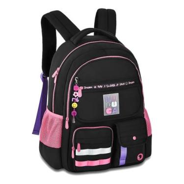 Imagem de Mochila de Costas Escolar Luluca 17,5" LU24600 Cor:Preta
