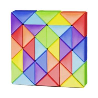 Imagem de Cubo Mágico Colorido Multicolorido Quebra-Cabeça Brinquedo Antiestress