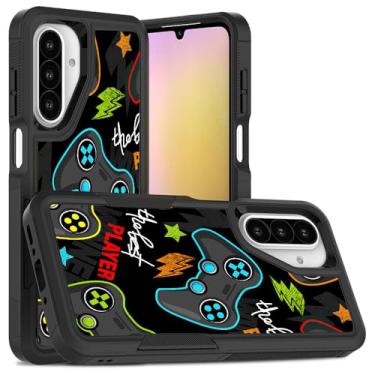 Imagem de Candykisscase Para Samsung Galaxy A16 5G, o melhor padrão de videogame de jogador, absorção de choque, capa protetora de camada dupla híbrida de silicone interno para Samsung Galaxy A16 5G preta