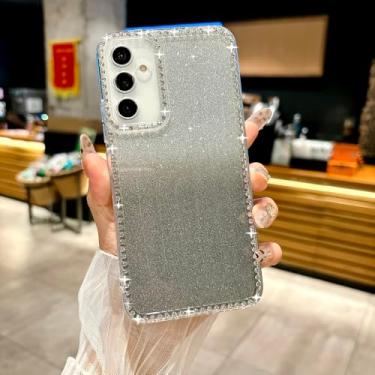 Imagem de Capa com glitter para Samsung Galaxy S25 S24 S23 S22 A06 A16 A26 A36 A56 A05s A15 A25 A35 A55 A14 A24 A34 A54 5G, PT, SZ, preta, para Galaxy A16