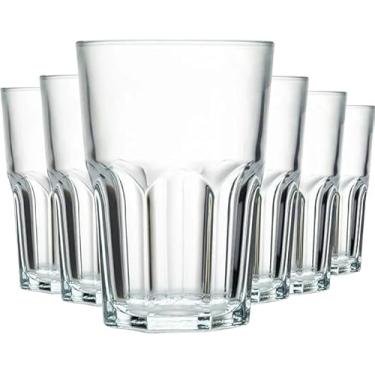 Imagem de Kit de Copos de Vidro 350ml, Jogo com 6 Peças, Vidro Reforçado 4mm, Design Robusto e Elegante para Drinks, Sucos e Whisky