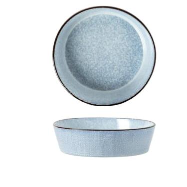 Imagem de Cerâmica retrô sob o vidrado cor grande bacia doméstica requintados talheres personalizados - cinza azul 21 cm.