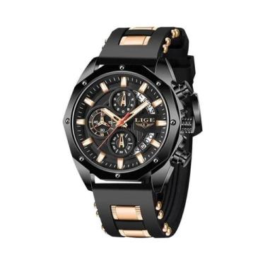 Imagem de Relógio Esportivo Luxuoso Masculino 2024 LIGE Moda Quartz Cronógrafo À