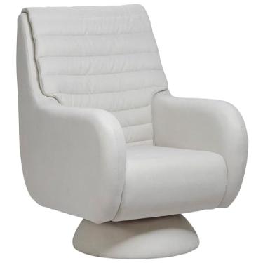 Imagem de Poltrona de Amamentação Fixa Base Cone Sky D02 Linho Branco C-419 - Lyam Decor