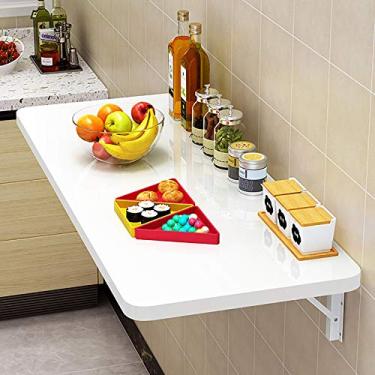 Imagem de Mesa de jantar flutuante com economia de espaço, mesa dobrável multifuncional montada na parede, mesa de estudo conversível, carga máxima de 80 kg, para escritório, sala de estar, cozinha (vários