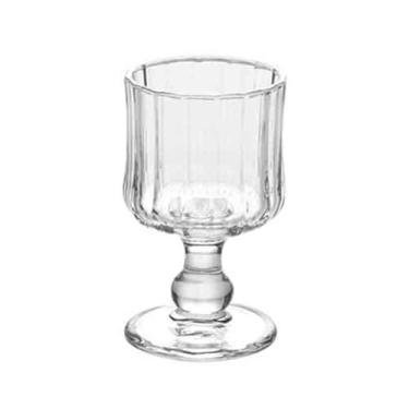 Imagem de Taças vintage com nervuras, copo de vidro transparente com pés em relevo para copos 170 g