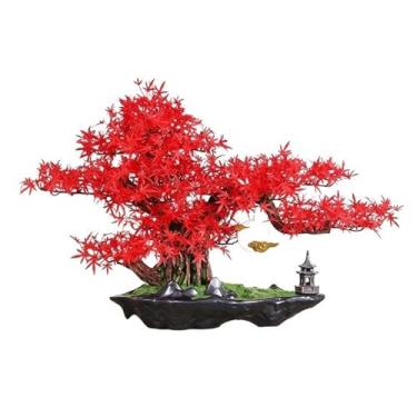 Imagem de Bonsai de árvore de simulação de plantas falsas hotel sala de estar ornamentos de mesa modelagem sofisticada luxo vegetação falsa decoração paisagismo