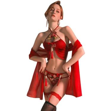 Imagem de SINROYEE Sexy Cheongsam Lingerie Set Anime Cosplay Chinese Dress for Women Asian Lingerie Cosplay Outfit Babydoll Dress (1)