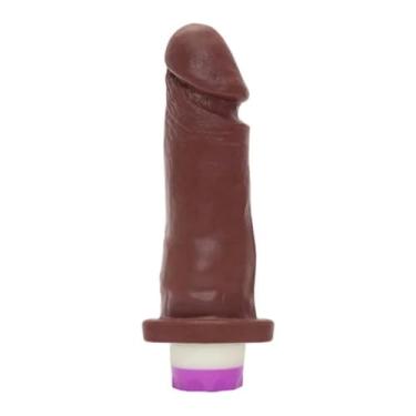 Imagem de Prótese Com Vibrador Interno 16,5 X 3,5Cm Brinquedo Erótico Realista Dildo Consolo VN05 (CHOCOLATE)