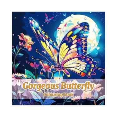 Imagem de Livro De Colorir Para Adultos 30 Páginas Design De Borboleta Alívio Do