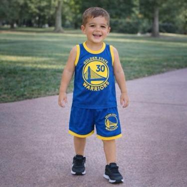 Imagem de Conjunto infantil roupa basquete meninos esporte infantil juvenil cami