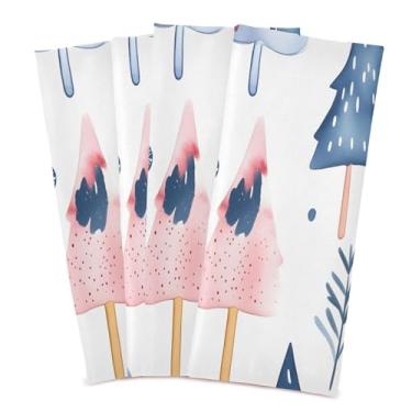 Imagem de xigua Conjunto de 4 panos de prato de cozinha com árvores de aquarela, macios e altamente absorventes de secagem rápida para limpeza de pratos e limpeza manual, 71 x 45 cm