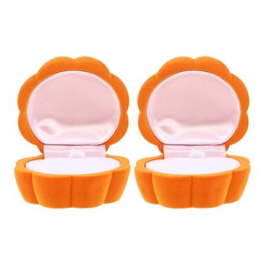 Imagem de ABOOFAN Caixa de joias de abóbora, caixa de anel 2 peças, laranja, bugigangas, caixa de brinco de abóbora, estojo organizador, porta-armazenamento para casamento, casamento, casamento, casamento, casamento, casamento, Halloween, ornamentações