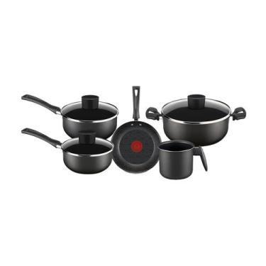 Imagem de Conjunto de Panelas Antiaderente Rochedo Pratic Cinza 5 Peças, Unica