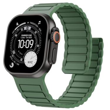 Imagem de Pulseira de silicone magnética compatível com Apple Watch Ultra 3-1 SE séries 11/10/9/8/7/6/5/4/3 de 49 mm, 46 mm, 45 mm, 44 mm, 42 mm, 41 mm, 40 mm, 40 mm e 38 mm