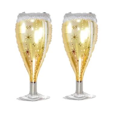 Imagem de Conjunto De Copos De Champanhe Dourados Para Decoração De Ano Novo, Di