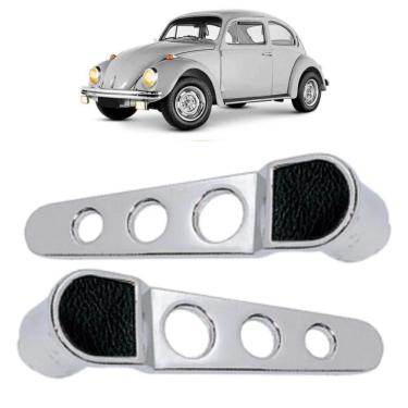Imagem de 2 Maçanetas Internas Cromadas Modelo Estorte Fusca 59 A 86 - Un - 2 [f103]