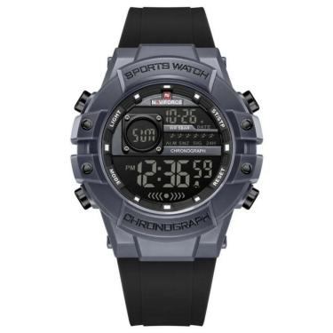 Imagem de Relógio Multifuncional Masculino Digital Design Esportivo A Prova D´agua 3atm Preto Cinza