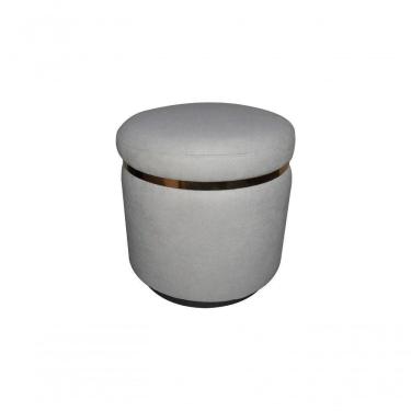 Imagem de Puff Quartzo Giratoria E Perfil Sintético Linho Cinza Granito