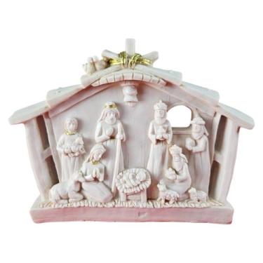 Imagem de Presépio Decorativo Nascimento Menino Jesus e Os Reis Magos em Resina 