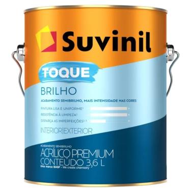 Imagem de Tinta Acrílica Toque Brilho Branco Neve 3,6 Litros 50839876 Suvinil Tinta Acril Toque Brilho Brc