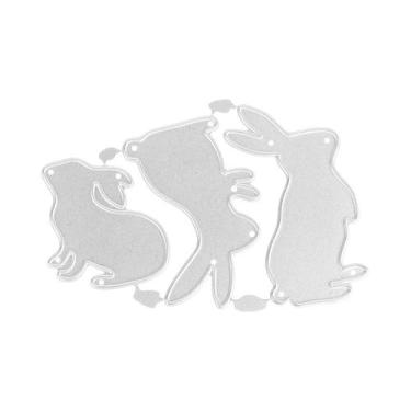 Imagem de Coelho feliz páscoa corte de metal dados estênceis para diy scrapbooki