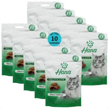 Imagem de Snack hana healthy life ômega complex para gatos adultos 60g kit com 1