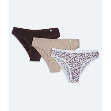Imagem de Kit 3 Calcinhas Biquíni Microfibra Delcotton-36111, Marrom, P