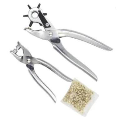 Imagem de Kit alicate furador vazador ilhoses 2 em 1 furador cinto cou - CGK Sto