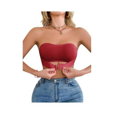 Imagem de Sutiã Sem Alças para Mulheres com Fecho Frontal, Sutiã Push Up Confort