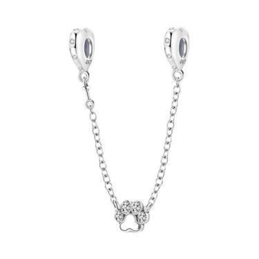 Imagem de Pulseira Feminina De Prata 925 Com Berloques De Café E Corrente De Seg