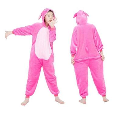 Imagem de Macacão de pijama Kigurumi Stitch azul, cosplay, flanela de pelúcia - 