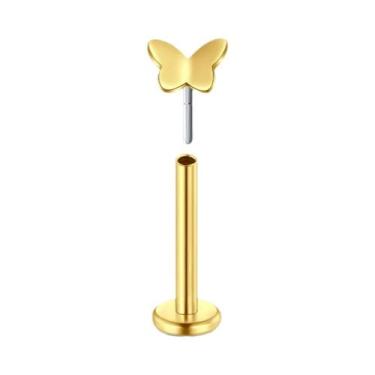 Imagem de Brincos De Lábio Em Aço Inoxidável Com Estrela E Lua Para Mulheres, Jo