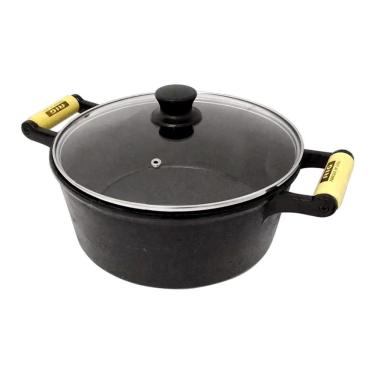 Imagem de Caçarola De Ferro Fundido 2 Alças Tampa De Vidro - 10,8 Lt
