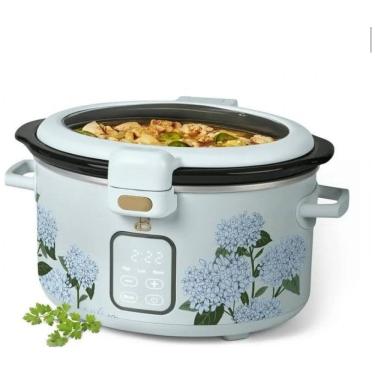 Imagem de Panela elétrica Slow Cooker digital 3,8L Beautiful Hydrangea Floral tampa com travamento 220V