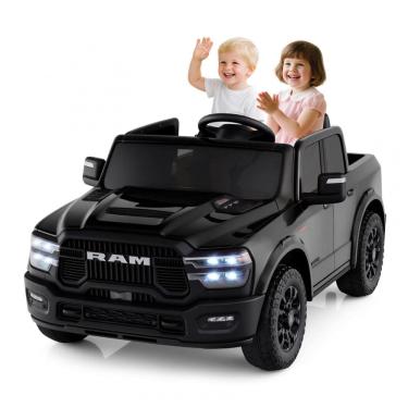 Imagem de Carro Elétrico Infantil 2 Lugares 24V, 2x100W, Controle Remoto, Suspensão 4 Rodas, Costzon Ram 2500 Rebel, Preto