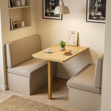 Imagem de Mesa De Cozinha Para Apartamento Resistente Parede Jantar - Beto Móvei