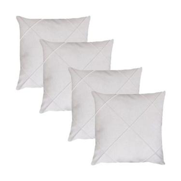 Imagem de Kit 4 Capas para Almofada Drapeada em Veludo Quadrada 60x60 Várias Cor