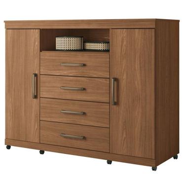 Imagem de Comoda Havana Master com rodizio Jatobá Acetinado - Santos Andirá