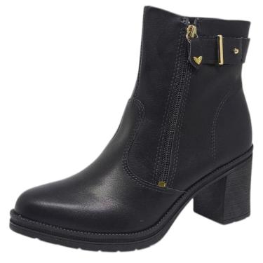 Imagem de Bota Feminina Salto Bloco Cano Baixo Conforto Mississipi